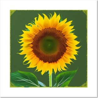 Sunflower in bloom Posters and Art